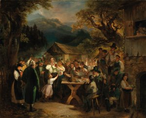 Celebrating the Winning Shooter by Eduard Swoboda Oil Painting