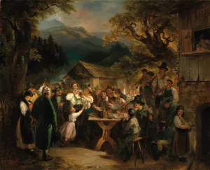 Celebrating the Winning Shooter by Eduard Swoboda Oil Painting