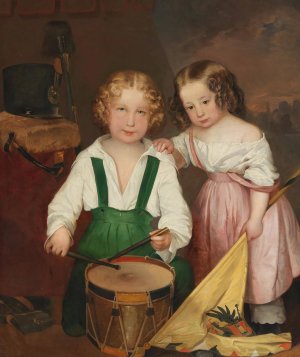 The Little Drummer by Eduard Swoboda Oil Painting