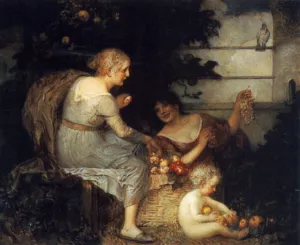 An Allegory of Plenty by Eduard Veith - Oil Painting Reproduction