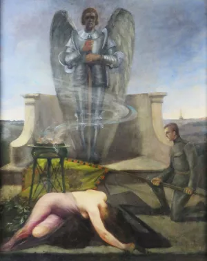 Ehrung an einem Heldendenkmal by Eduard Veith Oil Painting