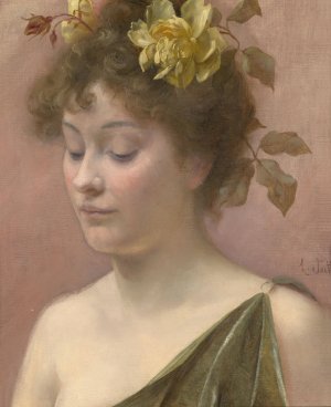 Portrait einer jungen Frau by Eduard Veith Oil Painting