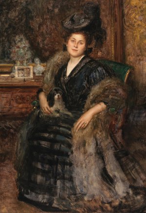 Portrait of His Wife Berta by Eduard Veith Oil Painting