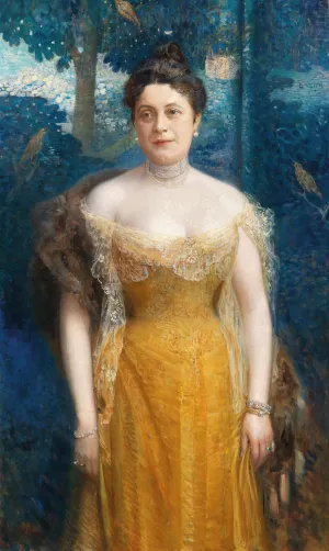 Portrait of Louise Dobner von Dobenau by Eduard Veith Oil Painting