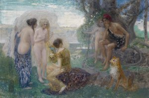 Urteil Des Paris by Eduard Veith Oil Painting