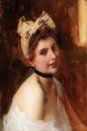 Viennese Girl by Eduard Veith Oil Painting
