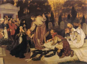 The Raising of Lazarus by Eduard Von Gebhardt - Oil Painting Reproduction