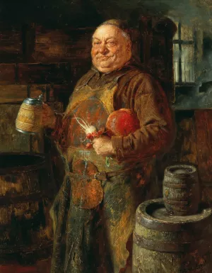 A Friar by Eduard Von Grutzner Oil Painting