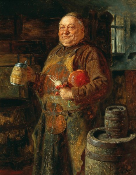 A Friar  by Eduard Von Grutzner - Hand-Painted Oil Painting Reproduction