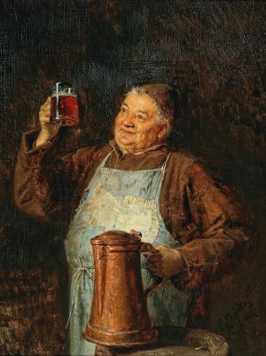 Beer Tasting by Eduard Von Grutzner Oil Painting