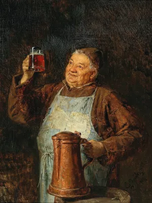 Beer Tasting by Eduard Von Grutzner Oil Painting