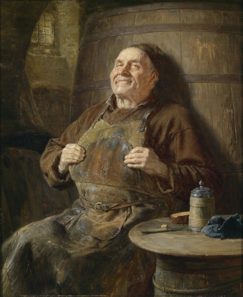 Beschauliche Ruhe  by Eduard Von Grutzner - Hand-Painted Oil Painting Reproduction