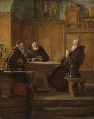 Das Kartenspiel by Eduard Von Grutzner Oil Painting