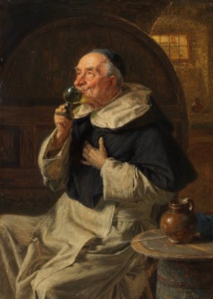 Die Weinprobe by Eduard Von Grutzner Oil Painting