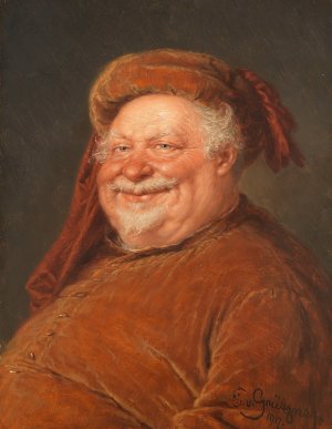 Falstaff by Eduard Von Grutzner Oil Painting