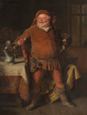 Falstaff by Eduard Von Grutzner Oil Painting