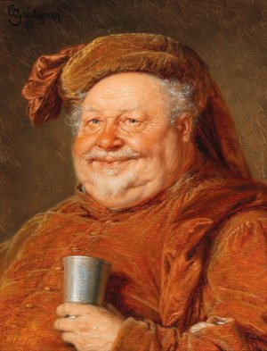 Falstaff by Eduard Von Grutzner Oil Painting