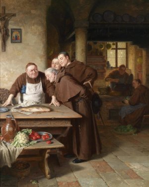 In der Klosterkuche by Eduard Von Grutzner Oil Painting