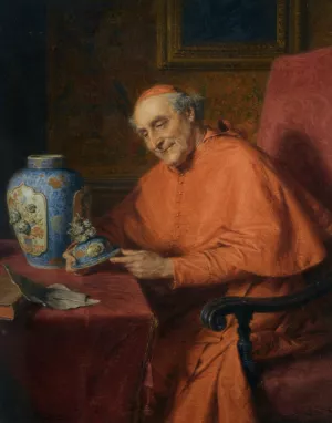 Kardinal Als Kunstliebhaber by Eduard Von Grutzner Oil Painting
