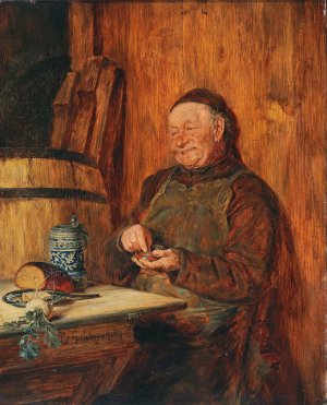 Stillvergnugt by Eduard Von Grutzner Oil Painting