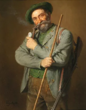 The Hunter by Eduard Von Grutzner Oil Painting
