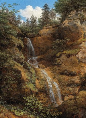 A Mountain Stream by Eduard Von Moro Oil Painting