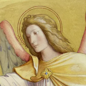 Bust of an Angel by Eduard Von Steinle Oil Painting