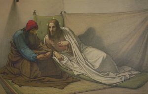 Christ and Nicodemus by Eduard Von Steinle Oil Painting
