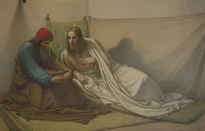 Christ and Nicodemus by Eduard Von Steinle Oil Painting