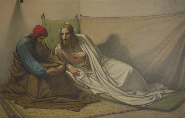 Christ and Nicodemus  by Eduard Von Steinle - Hand-Painted Oil Painting Reproduction