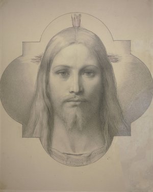 Christ's Head by Eduard Von Steinle Oil Painting