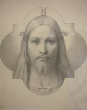 Christ's Head by Eduard Von Steinle Oil Painting