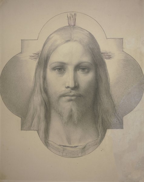 Christ's Head by Eduard Von Steinle - Hand-Painted Oil Painting Reproduction