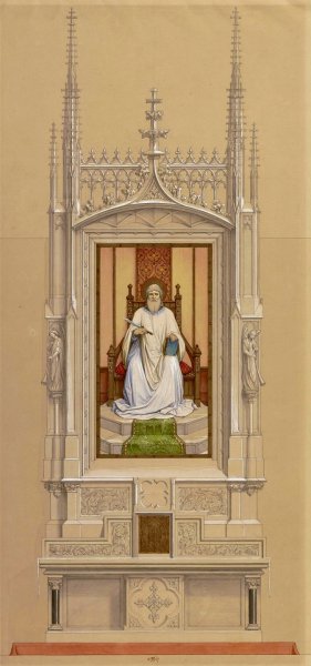Entwurf eines Bartholomaus-Altars fur den Frankfurter Dom by Eduard Von Steinle Oil Painting