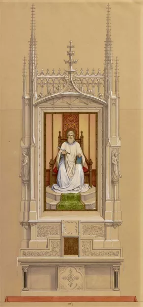 Entwurf eines Bartholomaus-Altars fur den Frankfurter Dom by Eduard Von Steinle Oil Painting