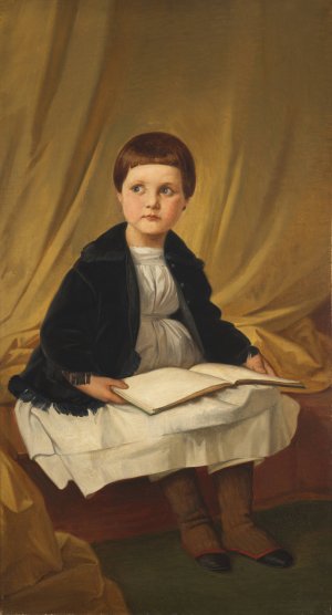 Portrait of Agnes von Steinle the Artist's Daughter by Eduard Von Steinle Oil Painting