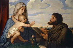 Saint Luke Painting the Virgin by Eduard Von Steinle Oil Painting