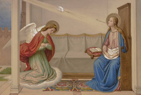The Annunciation  by Eduard Von Steinle - Hand-Painted Oil Painting Reproduction