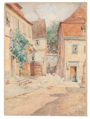 Dettelbach by Eduard Zetsche Oil Painting