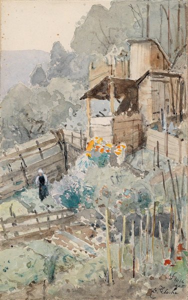 Gemusegarten  by Eduard Zetsche - Hand-Painted Oil Painting Reproduction