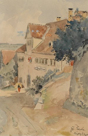 Motiv aus Kirchberg an der Jagst by Eduard Zetsche Oil Painting