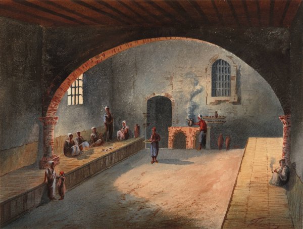 The Algerian's Cafe by Eduardo Florez Ibanez - Hand-Painted Oil Painting Reproduction