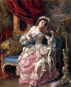 A Musical Afternoon by Eduardo Leon Garrido - Oil Painting Reproduction