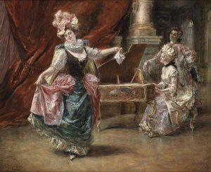 Die Tanzvorfuhrung by Eduardo Leon Garrido Oil Painting