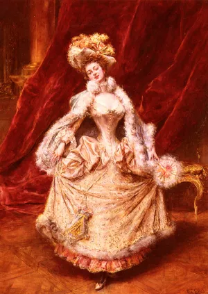 The Curtsey by Eduardo Leon Garrido Oil Painting