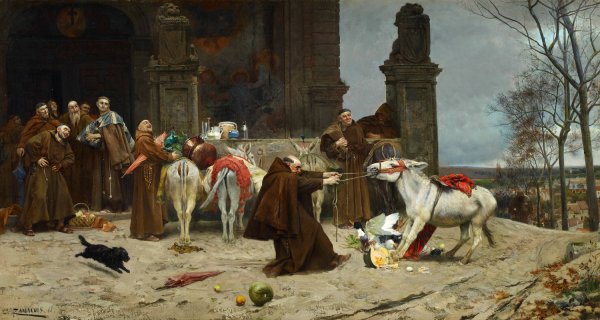 Main Product Photo of Returning to the Monastery  Painting by Eduardo Zamacois y Zabala