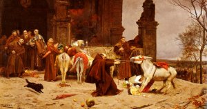 Taming The Donkey by Eduardo Zamacois y Zabala Oil Painting