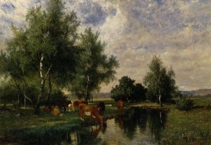 Summer Landscape in Blekinge by Edvard Bergh Oil Painting