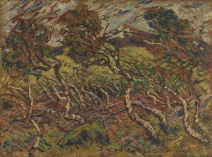 Dwarf Birch in Storm by Edvard Diriks Oil Painting