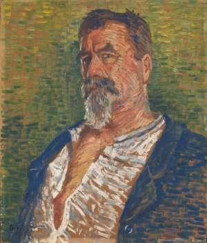 Self-Portrait by Edvard Diriks Oil Painting